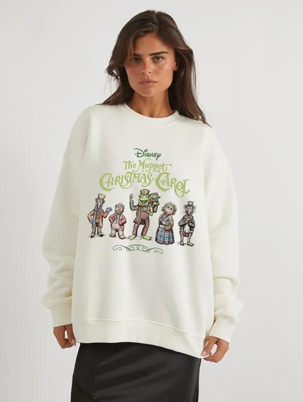 Disney The Muppets Christmas Carol VIntage Character Sweatshirt In White sold by Skinnydip London