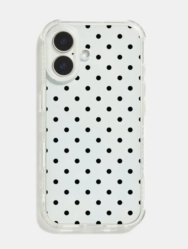 Polka Dot Black Shock iPhone Case sold by Skinnydip London