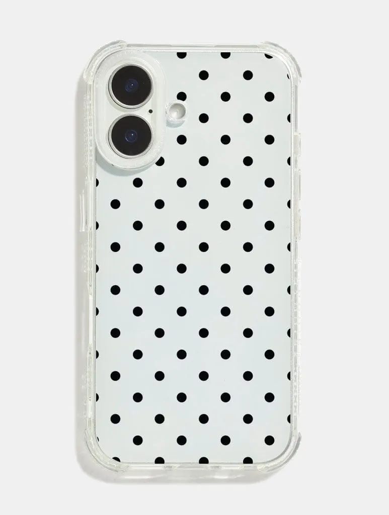 Polka Dot Black Shock iPhone Case sold by Skinnydip London