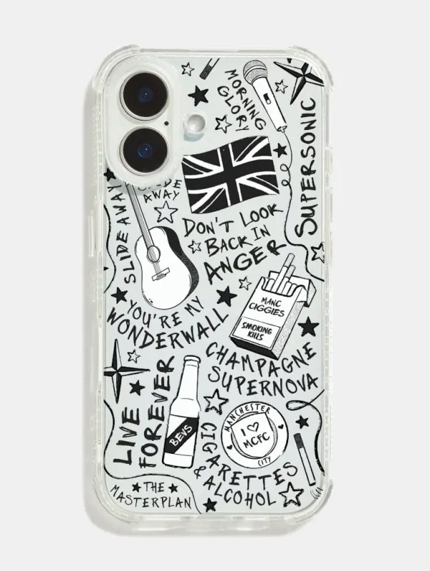 Oasis Doodle Shock iPhone Case sold by Skinnydip London