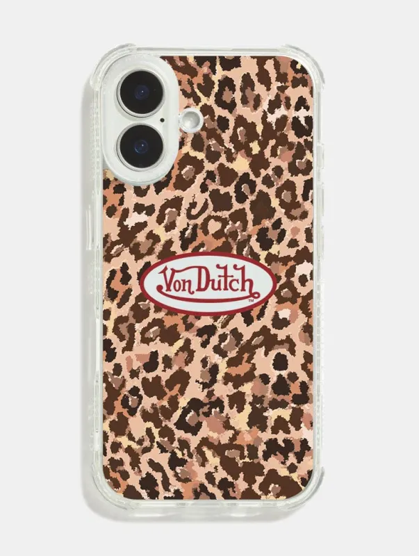 Von Dutch Leopard Logo Shock iPhone Case sold by Skinnydip London