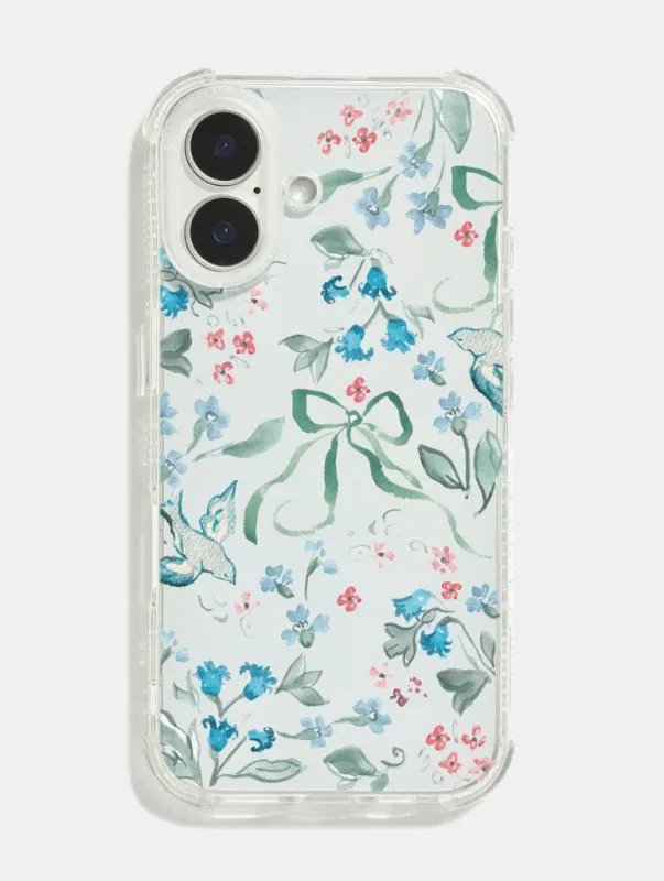 Sophie Amelia Creates x Skinnydip Blue & Coral Meadow Shock iPhone Case sold by Skinnydip London
