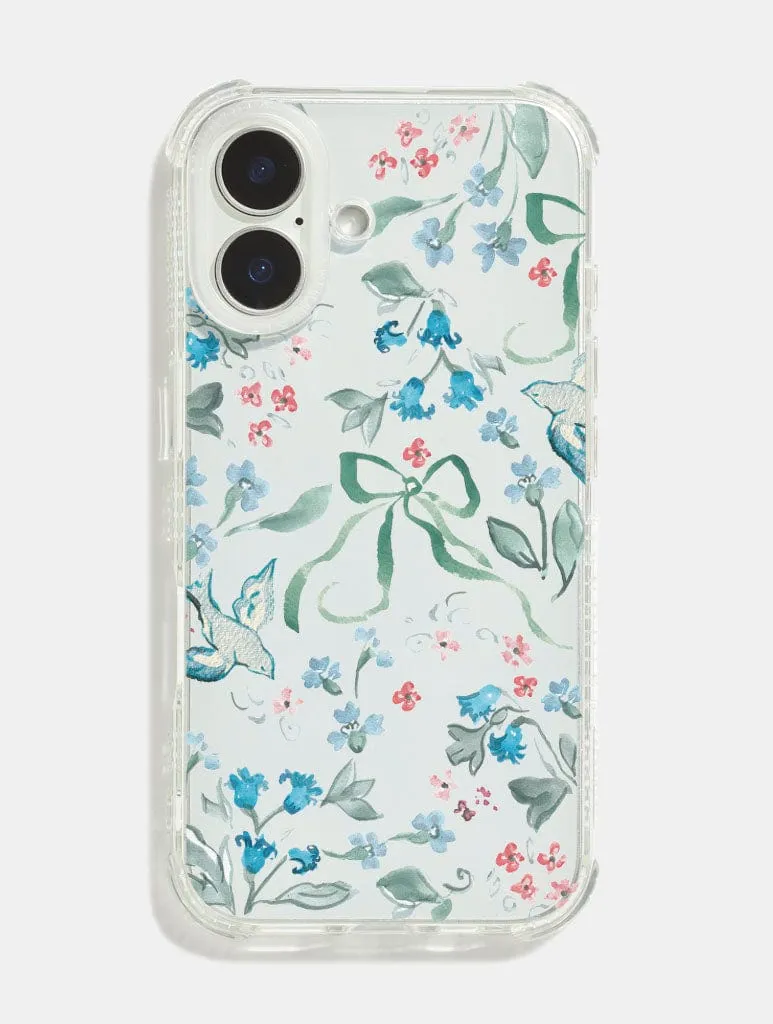 Sophie Amelia Creates x Skinnydip Blue & Coral Meadow Shock iPhone Case sold by Skinnydip London