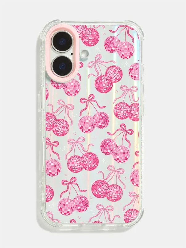 Pink Bow Disco Cherry Shock iPhone Case sold by Skinnydip London