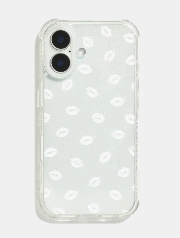 White Ditsy Kisses Shock iPhone Case sold by Skinnydip London