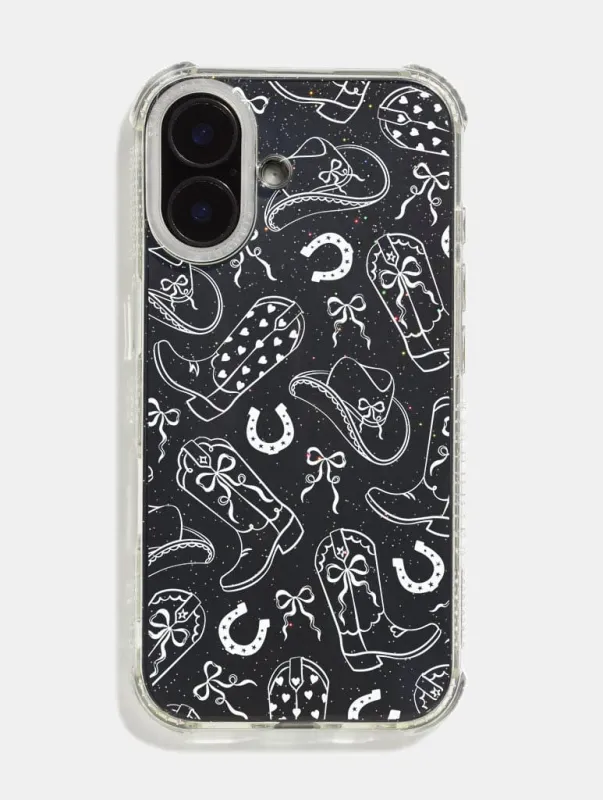 White Coquette Cowgirl Shock iPhone Case sold by Skinnydip London