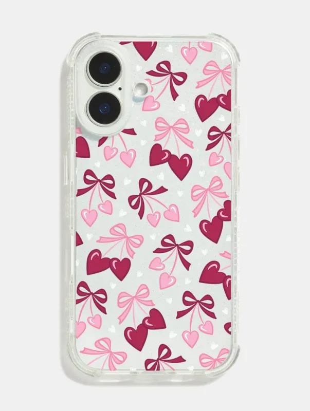 Heart Bow Cherries Shock iPhone Case sold by Skinnydip London