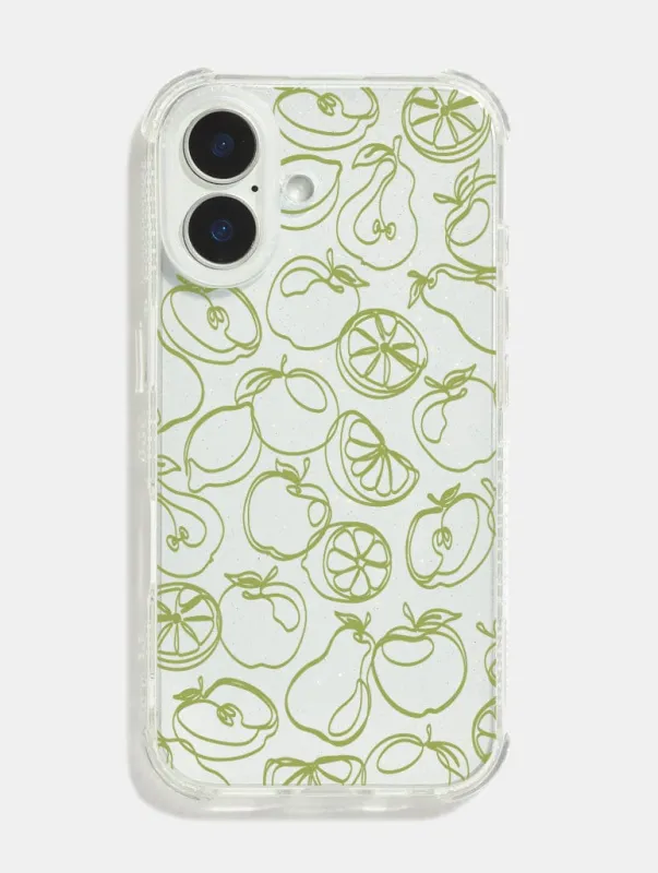 Green Fruit Outline Shock iPhone Case sold by Skinnydip London