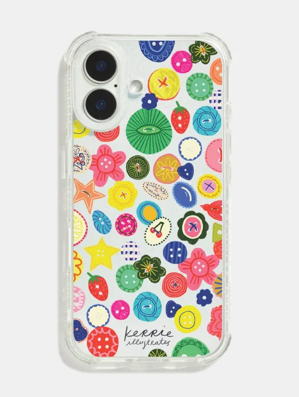 Kerrie Illustrates x Skinnydip Buttons Shock iPhone Case sold by Skinnydip London