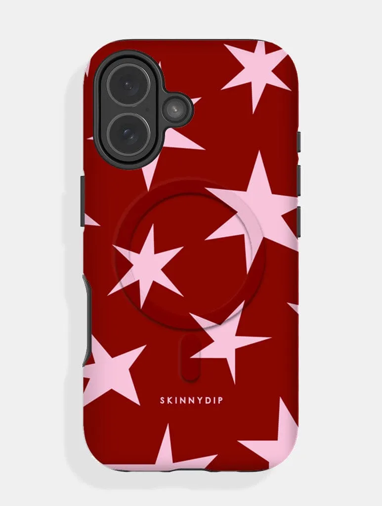 Red and Pink Ditsy Star MagSafe Ultra Protective iPhone Case sold by Skinnydip London