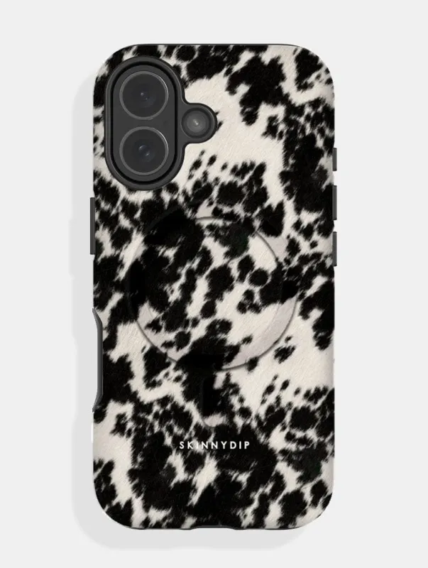 Cow Print Black and White MagSafe Ultra Protective iPhone Case sold by Skinnydip London