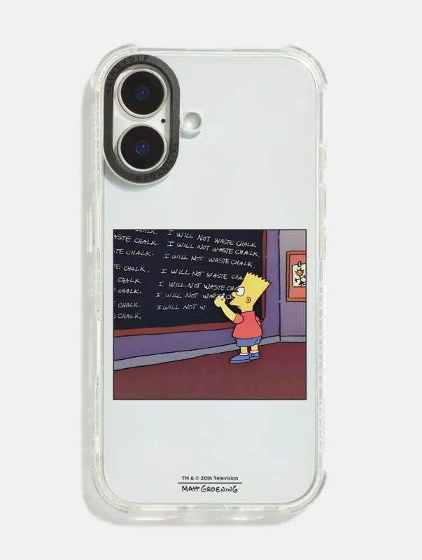 The Simpsons I Will Not Waste Chalk Shock iPhone Case sold by Skinnydip London