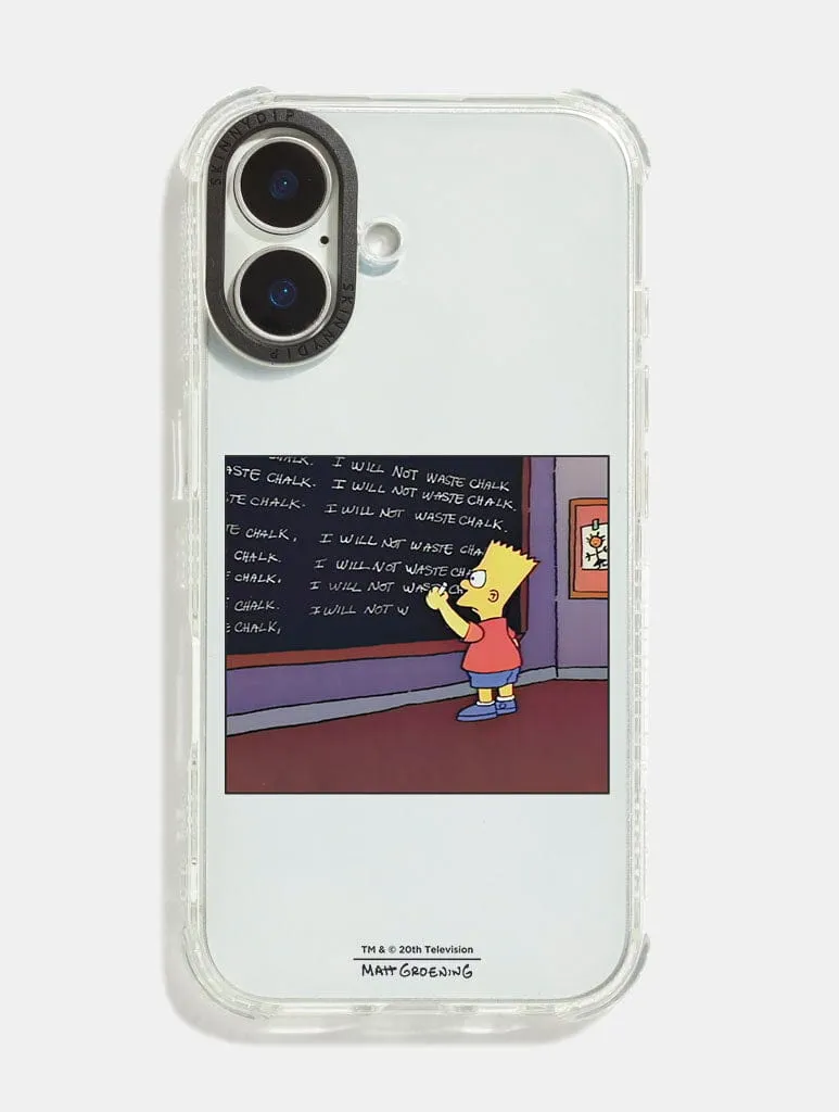 The Simpsons I Will Not Waste Chalk Shock iPhone Case sold by Skinnydip London