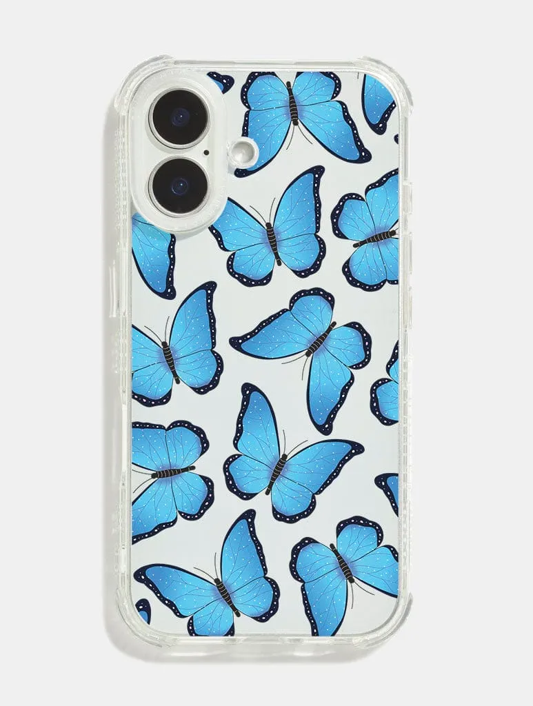 Blue Butterfly Repeat Shock iPhone Case sold by Skinnydip London