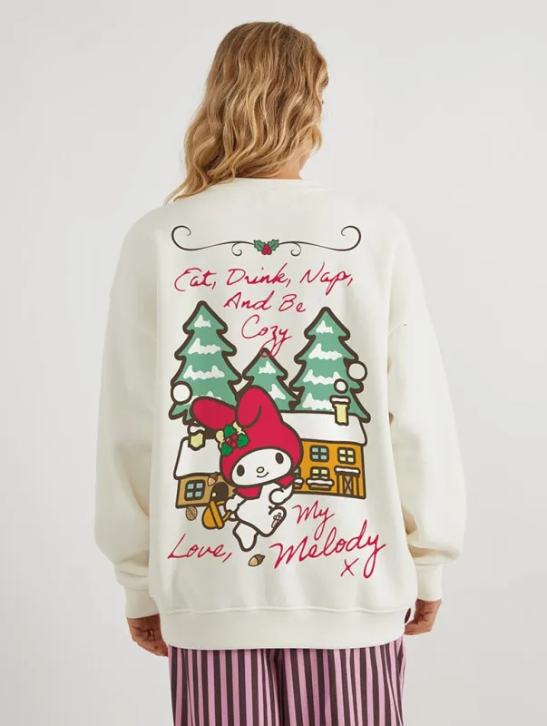Hello Kitty x Skinnydip My Melody Xmas Card Sweatshirt In White sold by Skinnydip London