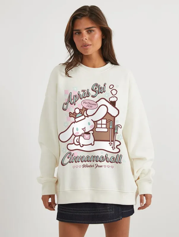 Hello Kitty x Skinnydip Cinnamoroll Apres Ski Sweatshirt In White sold by Skinnydip London