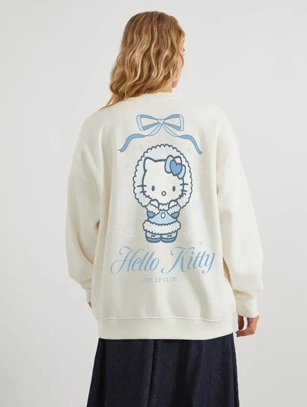 Hello Kitty x Skinnydip Icy Blue Sweatshirt In White sold by Skinnydip London