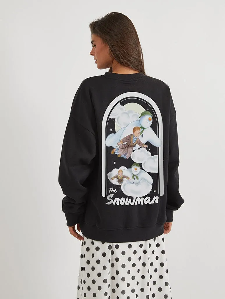 The Snowman Sweatshirt In Black sold by Skinnydip London