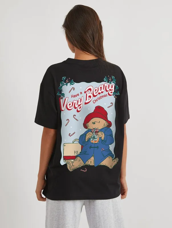 Paddington x Skinnydip Christmas Poster T-Shirt In Black sold by Skinnydip London