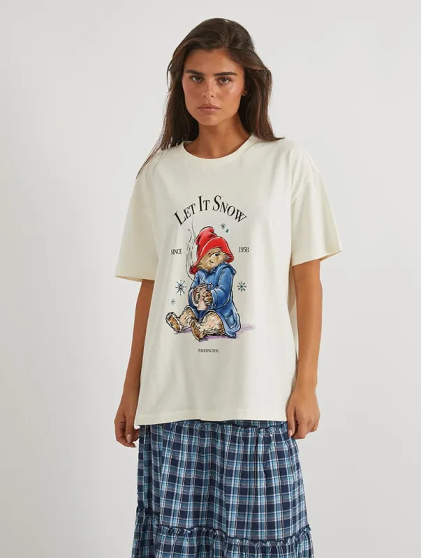 Paddington x Skinnydip Let It Snow T-Shirt In White sold by Skinnydip London