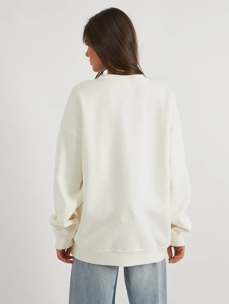 Disney Bambi Love Comes To The Forest Folk Sweatshirt In White sold by Skinnydip London product image thumbnail 2