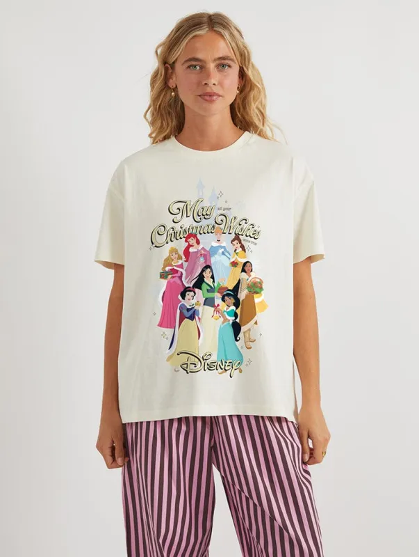 Disney Princess Christmas Wishes T-Shirt In White sold by Skinnydip London