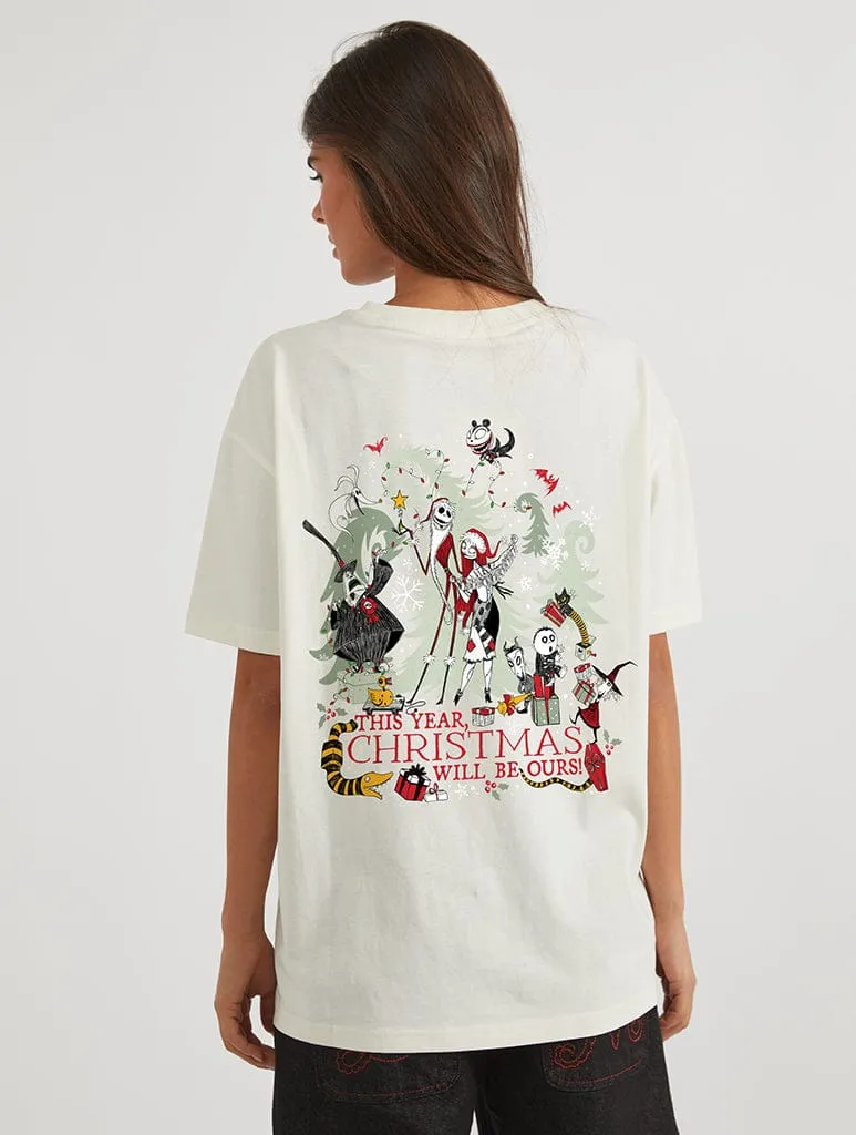 Disney The Nightmare Before Christmas Christmas Will Be Ours T-Shirt In White sold by Skinnydip London