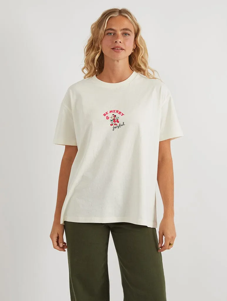 Disney Mickey And Minnie Be Merry T-Shirt in White sold by Skinnydip London product image thumbnail 2