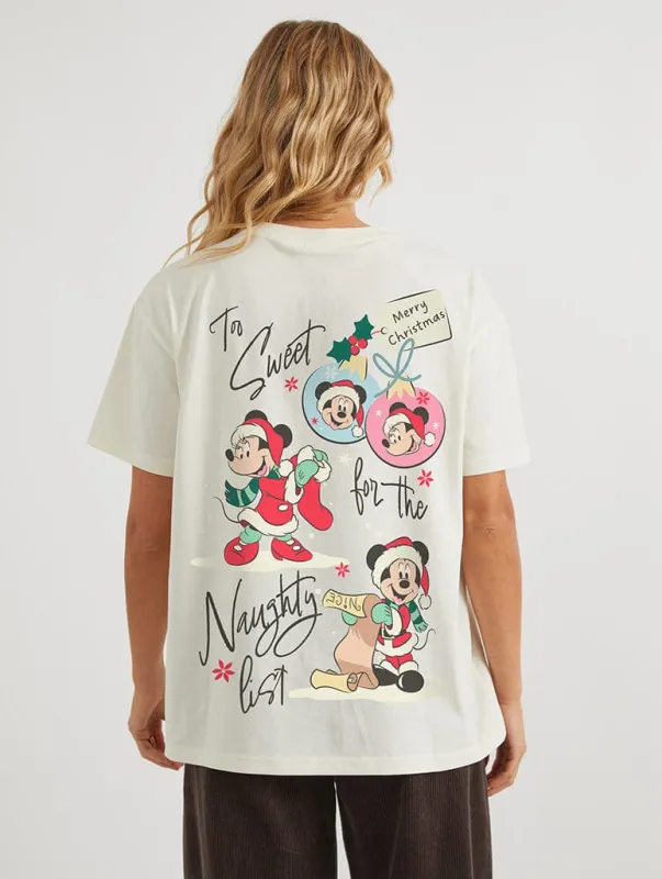 Disney Mickey And Minnie Too Sweet T-Shirt in White sold by Skinnydip London