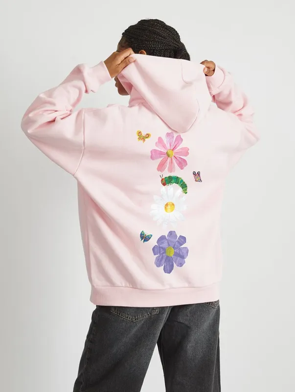 The Very Hungry Caterpillar Flower Hoodie In Pink sold by Skinnydip London