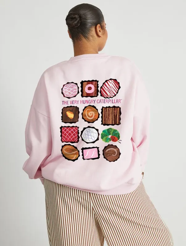 The Very Hungry Caterpillar Chocolate Box Sweatshirt In Pink sold by Skinnydip London