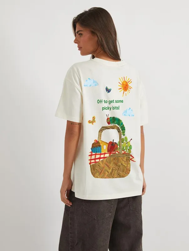 The Very Hungry Caterpillar Picky Bits Picnic T-Shirt In White sold by Skinnydip London