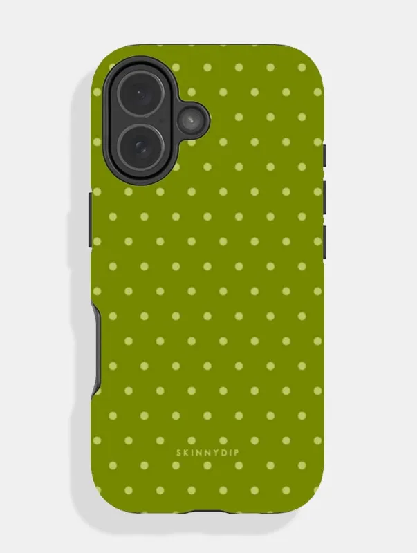 Olive Green Mini Dots Ultra Protective iPhone Case sold by Skinnydip London