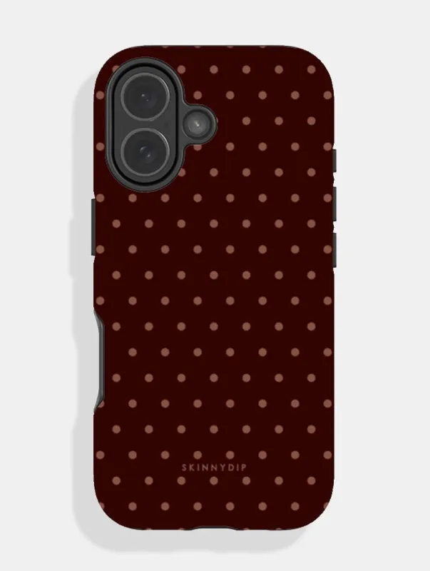 Chocolate Brown Mini Dots Ultra Protective iPhone Case sold by Skinnydip London