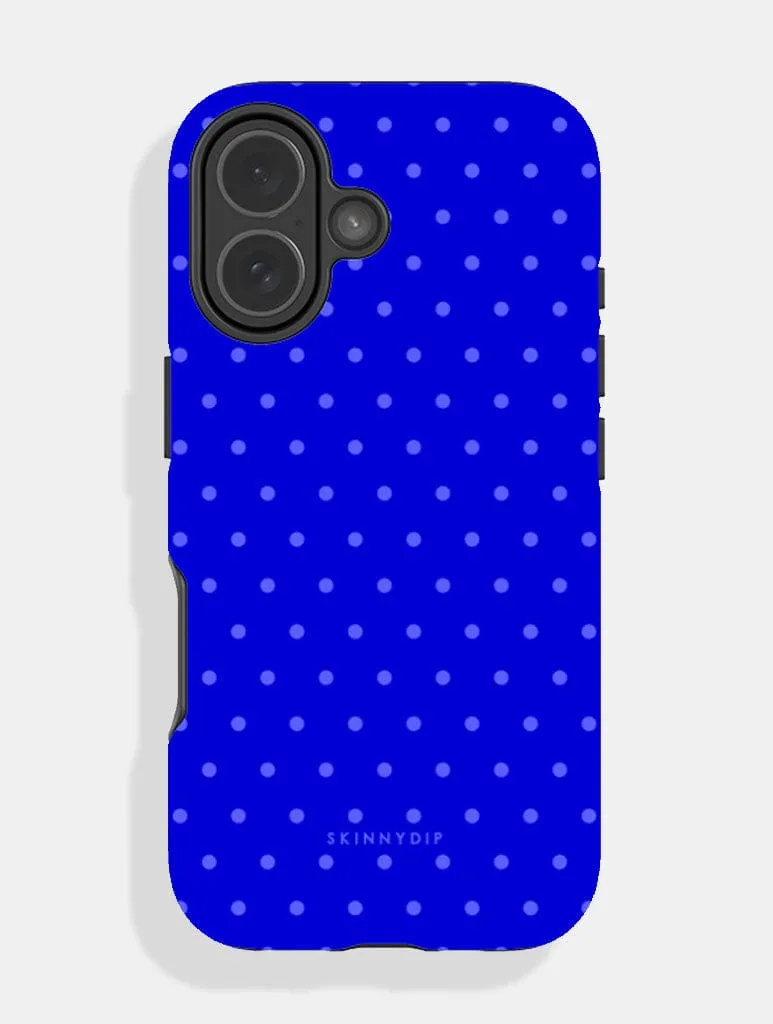 Cobalt Blue Mini Dots Ultra Protective iPhone Case sold by Skinnydip London