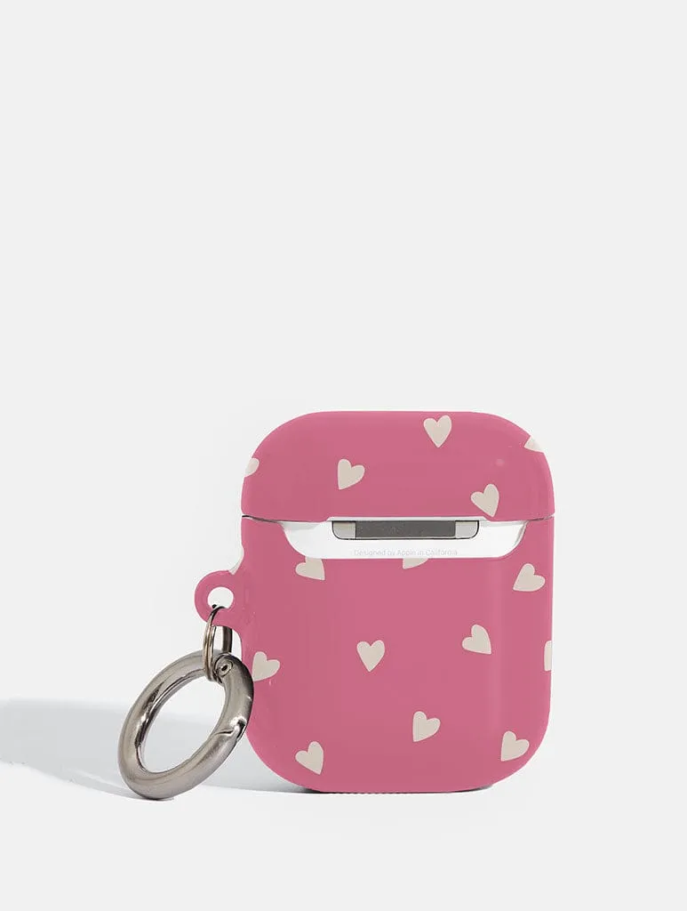 Pink and Cream Ditsy Hearts AirPods Case sold by Skinnydip London product image thumbnail 2