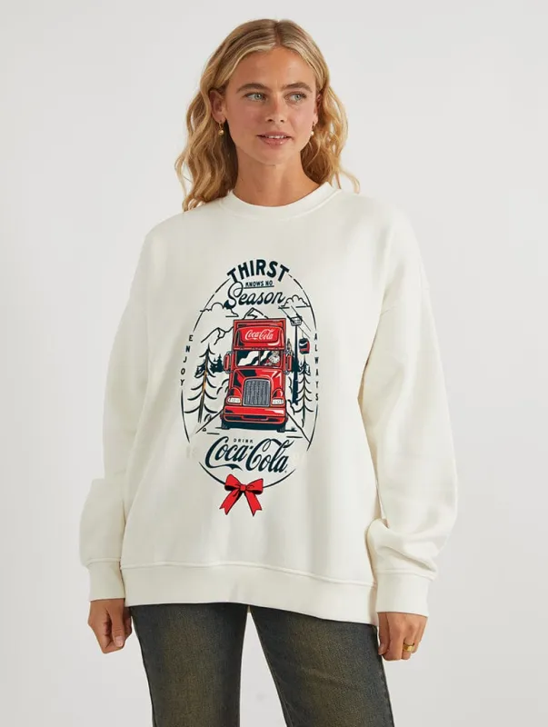 Coca Cola Thirst Knows No Season Sweatshirt In White sold by Skinnydip London