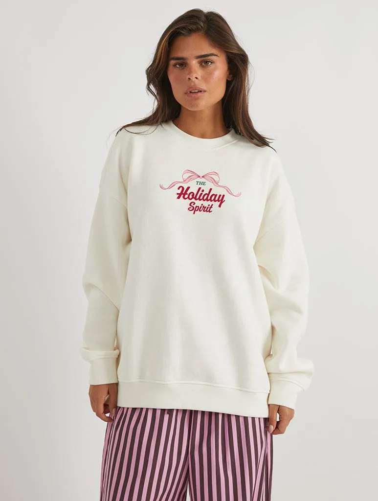 Mulled Wine Sweatshirt In White sold by Skinnydip London product image thumbnail 2