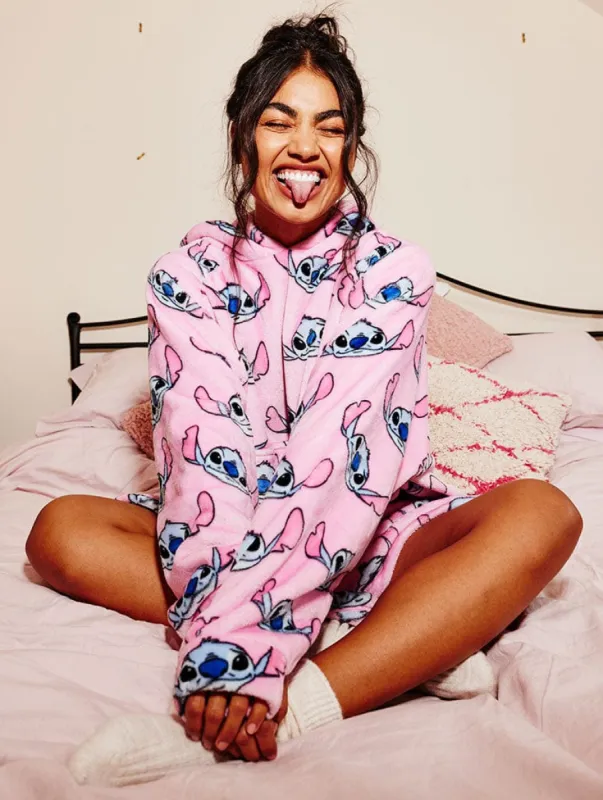 Disney Pink Stitch Blanket Hoodie sold by Skinnydip London