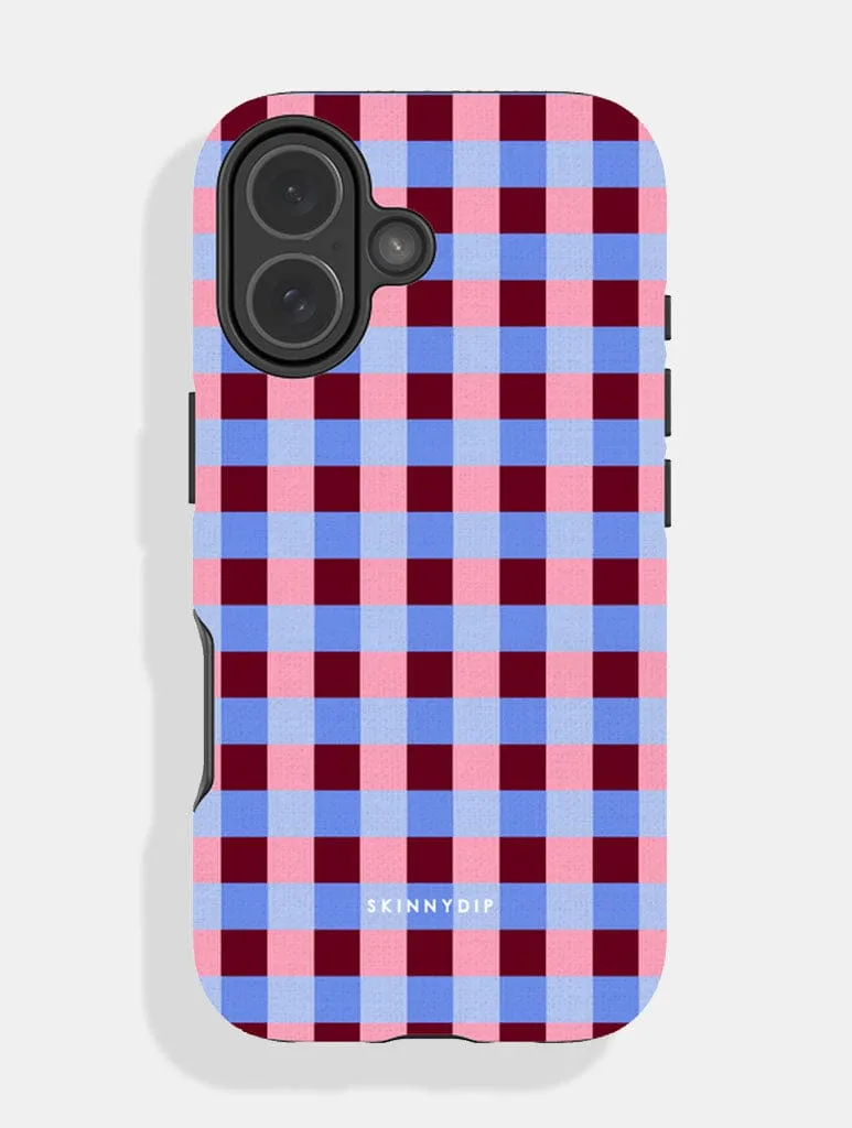 Blue and Pink Multi Gingham Ultra Protective iPhone Case sold by Skinnydip London
