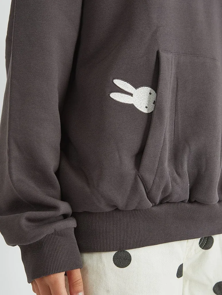 Miffy x Skinnydip Kite Hoodie in Grey sold by Skinnydip London product image thumbnail 4