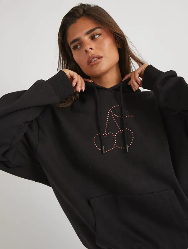 Rhinestone Cherry Hoodie sold by Skinnydip London