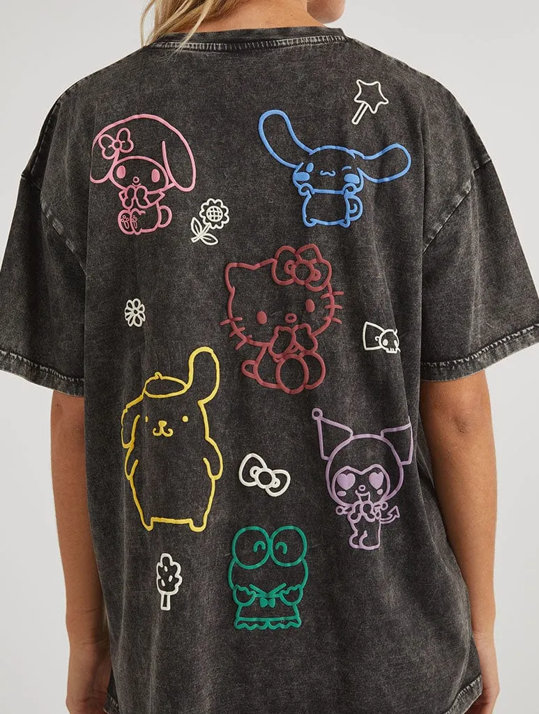Hello Kitty x Skinnydip Friends Outline T-Shirt sold by Skinnydip London product image thumbnail 4