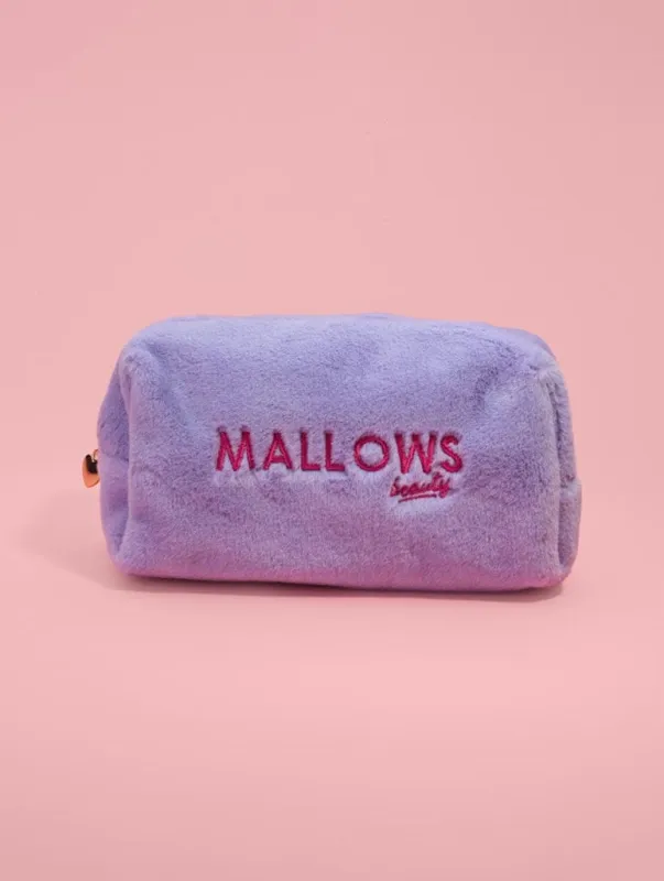 Mallows Lilac Fur Makeup Bag sold by Skinnydip London