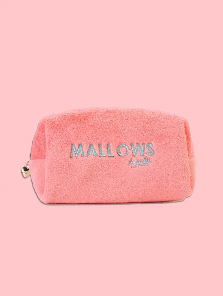 Mallows Peach Fur Makeup Bag sold by Skinnydip London