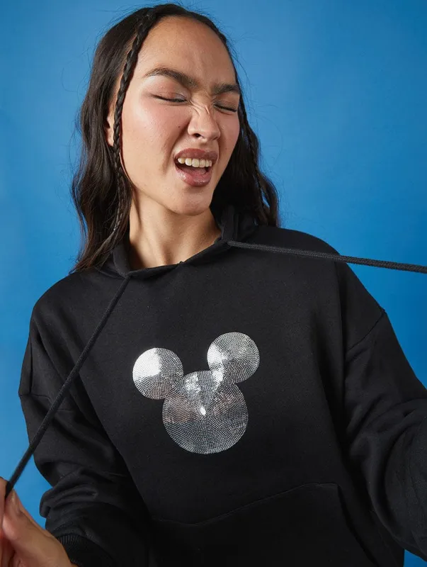 Disney Icon Hoodie in Black sold by Skinnydip London