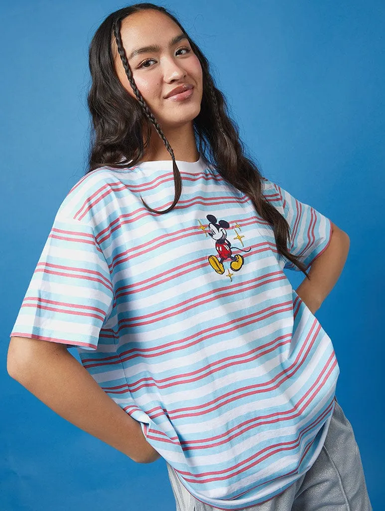 Disney Mickey Striped T-Shirt sold by Skinnydip London