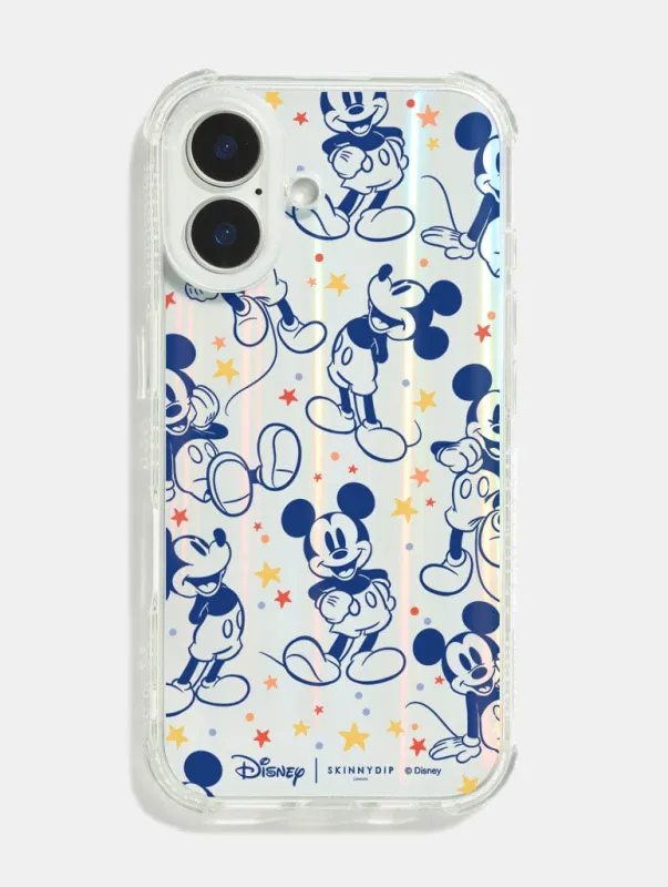 Disney Mickey Mouse Blue Outline Shock iPhone Case sold by Skinnydip London