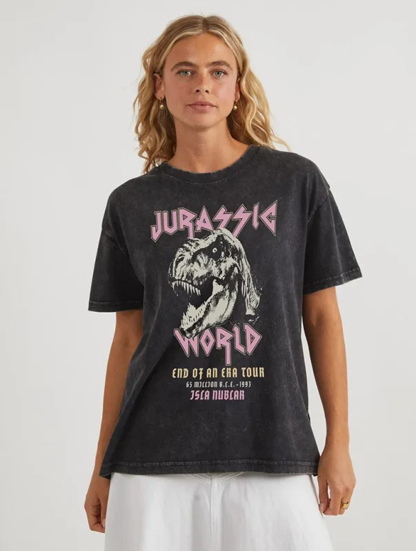 Jurassic World x Skinnydip T-Shirt In Acid Wash made by Skinnydip London