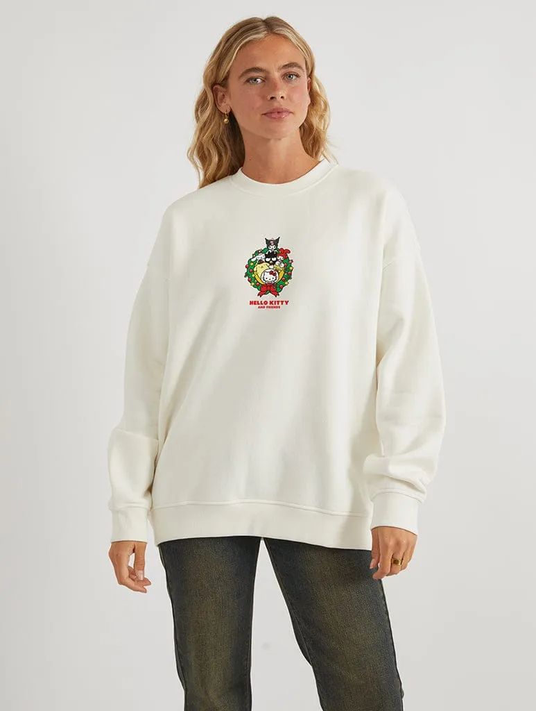 Hello Kitty x Skinnydip Wreath Sweatshirt In White sold by Skinnydip London